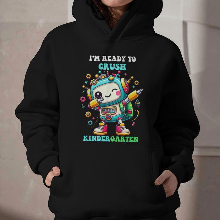 Ready To Crush Kindergarten Cute Robot Back To School Graphic Youth Hoodie