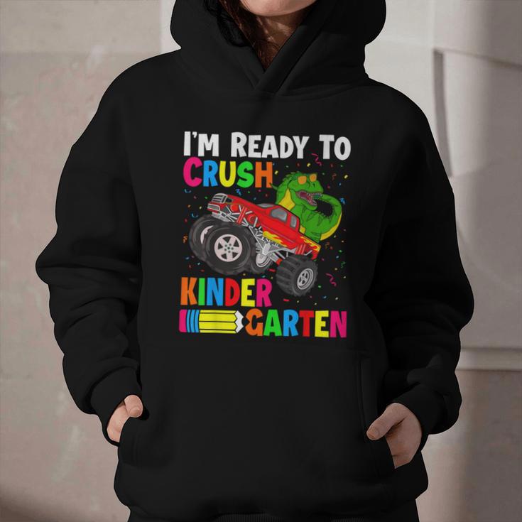 Ready To Crush Kindergarten T-Rex Back To School Boys Graphic Youth Hoodie Ready To Crush Kindergarten T-Rex Back To School Boys Graphic Youth Hoodie