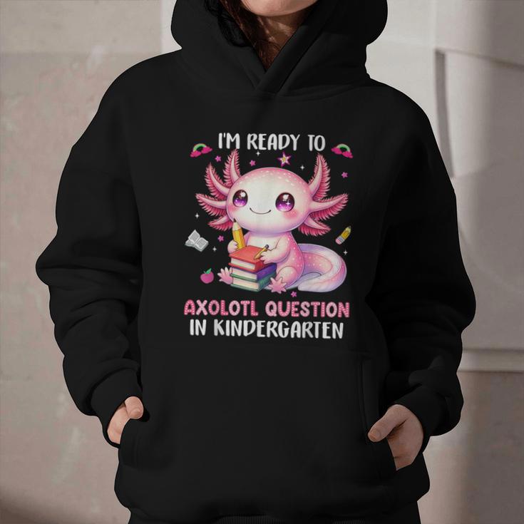 Ready To Kindergarten Axolotl Questions Back To School Girls Graphic Youth Hoodie