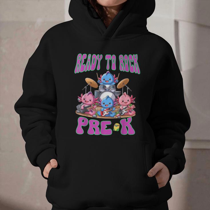 Ready To Rock Pre K Back To School Axolotl Preschool Graphic Youth Hoodie