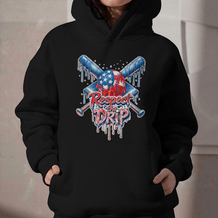 Respect The Drip Baseball American Flag Ice Cream Drip Youth Graphic Youth Hoodie Respect The Drip Baseball American Flag Ice Cream Drip Youth Graphic Youth Hoodie