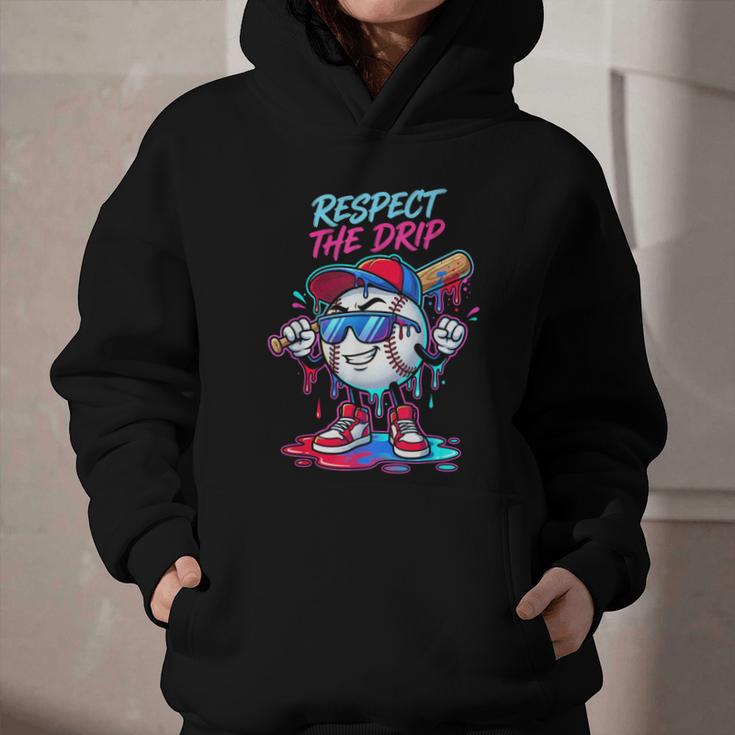 Respect The Drip Baseball Bat Sunglasses Mascot Graphic Youth Hoodie