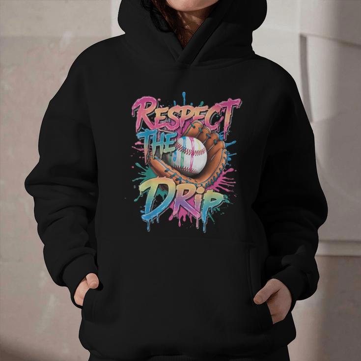 Respect The Drip Baseball Drip Glove Youth Boys Girls Player Graphic Youth Hoodie
