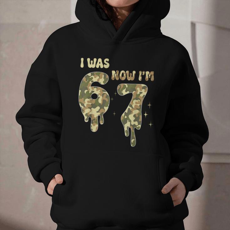 Retro I Was 6 Now I'm 7 Camo 67 Ice Cream Drip Baseball Graphic Youth Hoodie