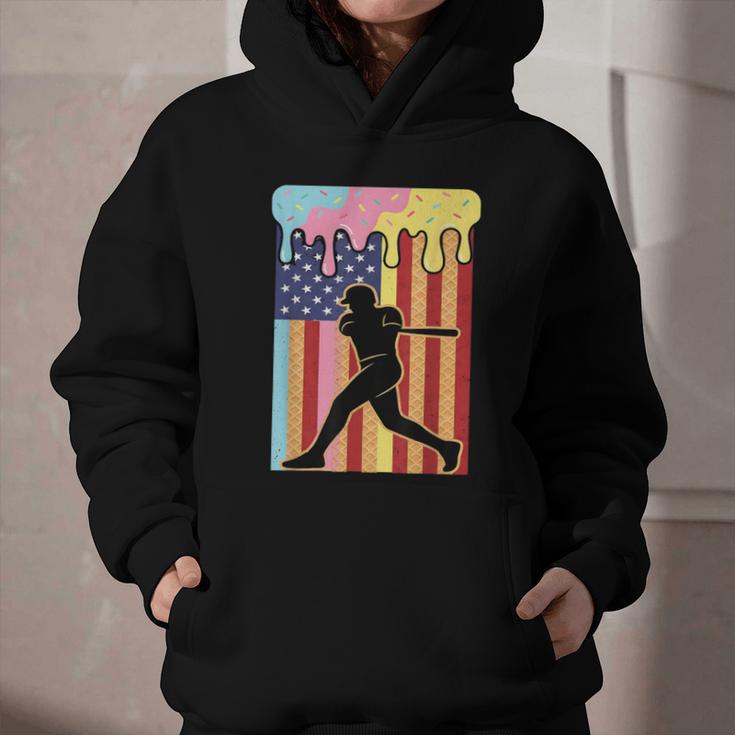 Retro Baseball Drip Boys Ice Cream Patriotic American Flag Graphic Youth Hoodie Retro Baseball Drip Boys Ice Cream Patriotic American Flag Graphic Youth Hoodie