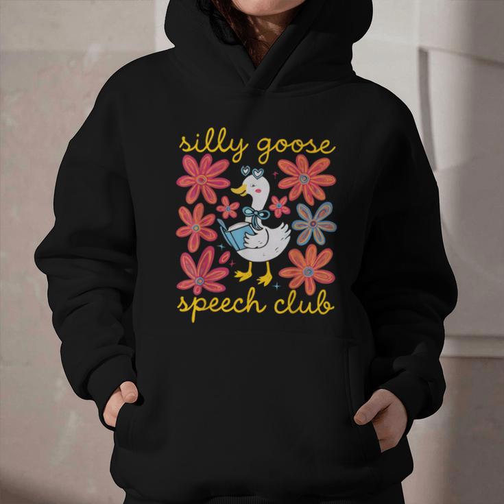 Retro Silly Goose Speech Therapy SLP Back To School Graphic Youth Hoodie Retro Silly Goose Speech Therapy SLP Back To School Graphic Youth Hoodie