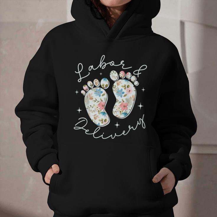 Retro Wildflowers Labor And Delivery Nurse Back To School Graphic Youth Hoodie