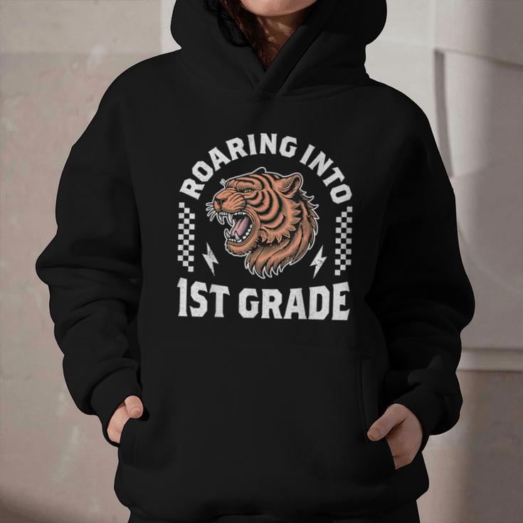 Roaring Into 1st Grade Roaring Tiger Back To School Boy Girl Graphic Youth Hoodie Roaring Into 1st Grade Roaring Tiger Back To School Boy Girl Graphic Youth Hoodie