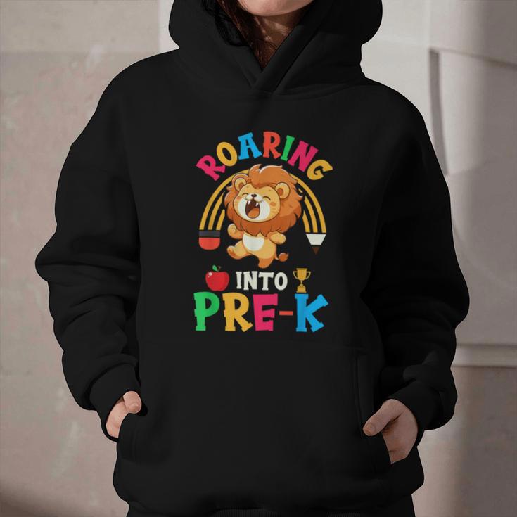 Roaring Into Pre-Kindergarten Lion Pre K Back To School Graphic Youth Hoodie Roaring Into Pre-Kindergarten Lion Pre K Back To School Graphic Youth Hoodie