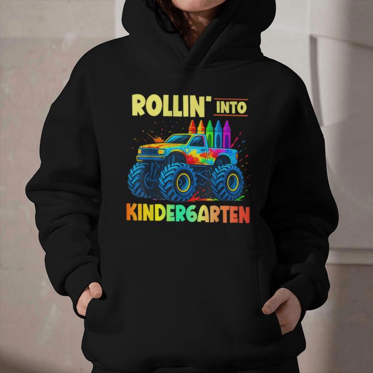 Rollin' Into Kindergarten Monster Car Back To School Boys Graphic Youth Hoodie Rollin' Into Kindergarten Monster Car Back To School Boys Graphic Youth Hoodie