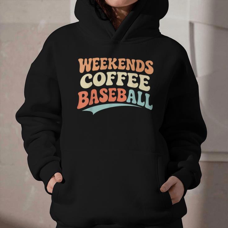 Weekends Coffee Baseball Retro Vibes Graphic Youth Hoodie