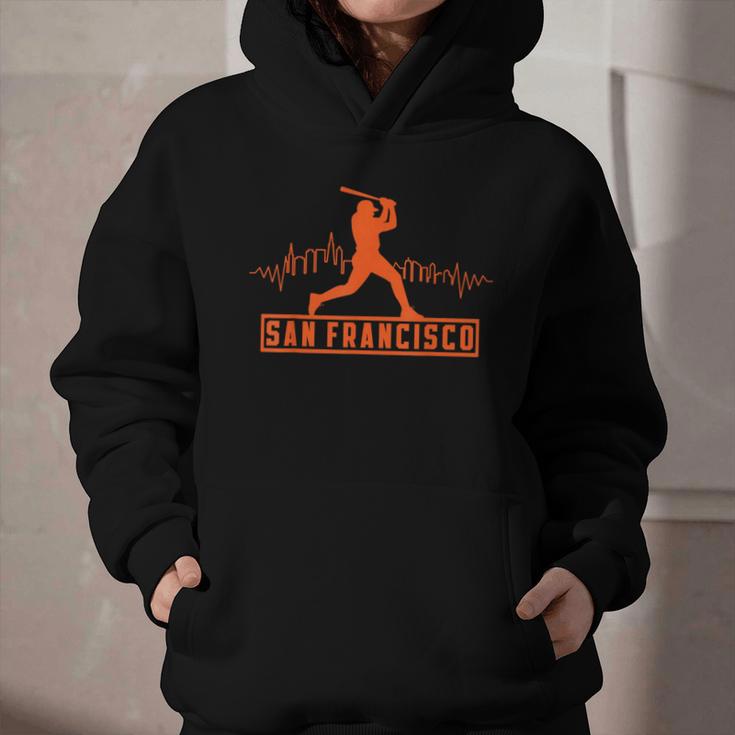 San Francisco Lovers Skyline Retro Baseball Heartbeat Men Graphic Youth Hoodie San Francisco Lovers Skyline Retro Baseball Heartbeat Men Graphic Youth Hoodie