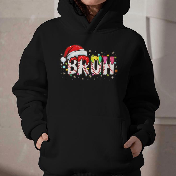 Santa Bruh Baseball Christmas Xmas Meme Pajamas Family Graphic Youth Hoodie