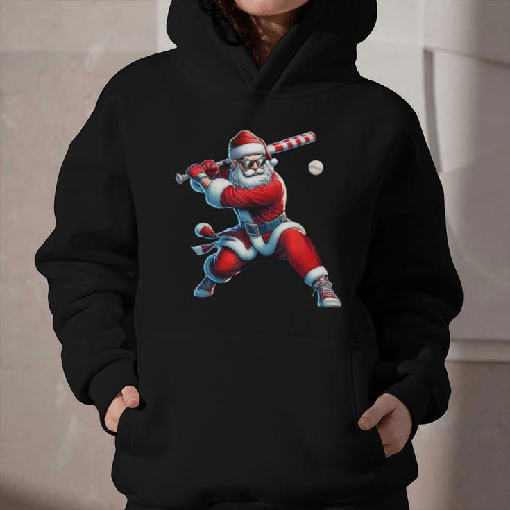 Santa Playing Baseball Men Boys Christmas Baseball Player Graphic Youth Hoodie Santa Playing Baseball Men Boys Christmas Baseball Player Graphic Youth Hoodie