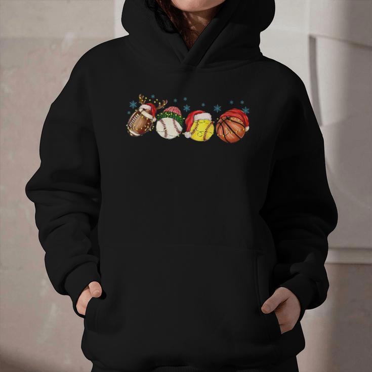 Santa Sports Boys Xmas Baseball Football Softball Basketball Graphic Youth Hoodie Santa Sports Boys Xmas Baseball Football Softball Basketball Graphic Youth Hoodie