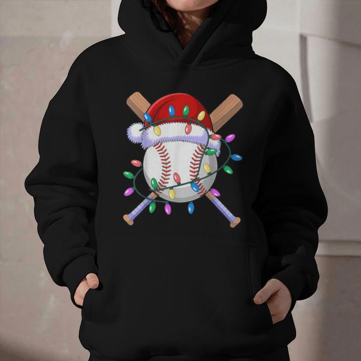 Santa Sports Christmas Baseball Player Graphic Youth Hoodie