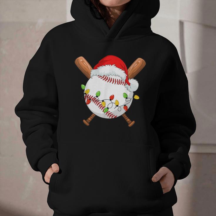 Santa Sports For Men Boys Christmas Baseball Player Graphic Youth Hoodie