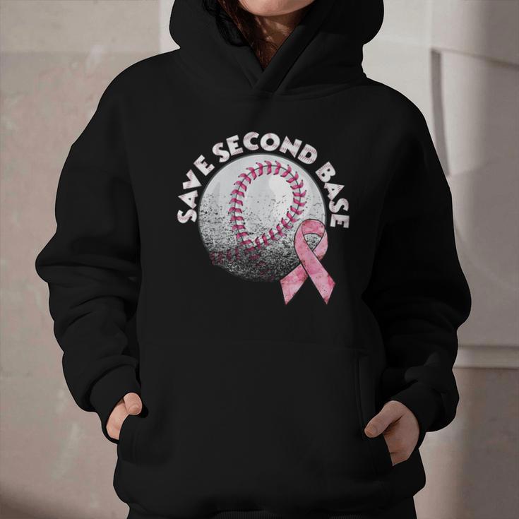 Save 2nd Base Breast Cancer Awareness Pink Ribbon Baseball Graphic Youth Hoodie Save 2nd Base Breast Cancer Awareness Pink Ribbon Baseball Graphic Youth Hoodie