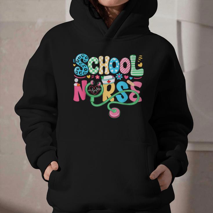School Nurse Colorful Costume Back To School Nursing Job Graphic Youth Hoodie School Nurse Colorful Costume Back To School Nursing Job Graphic Youth Hoodie