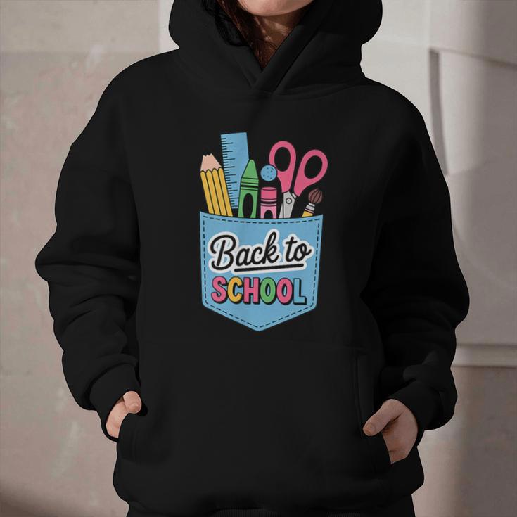 School Supplies In Pocket Back To School Boys Girls Graphic Youth Hoodie