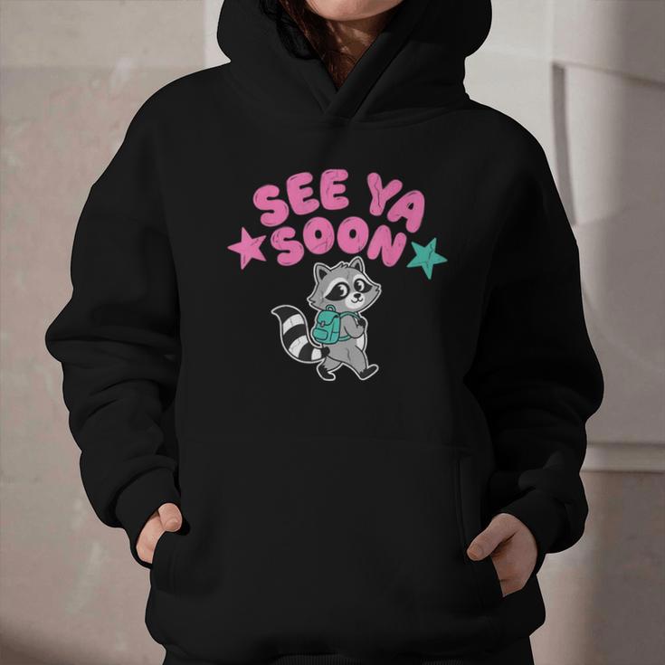 See Ya Soon Summer Cute Raccoon Back To School Kids Student Graphic Youth Hoodie See Ya Soon Summer Cute Raccoon Back To School Kids Student Graphic Youth Hoodie