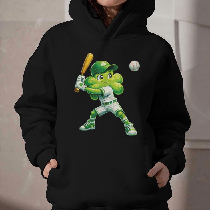 Shamrock Playing Baseball St Patricks Day Men Boys Kid Graphic Youth Hoodie