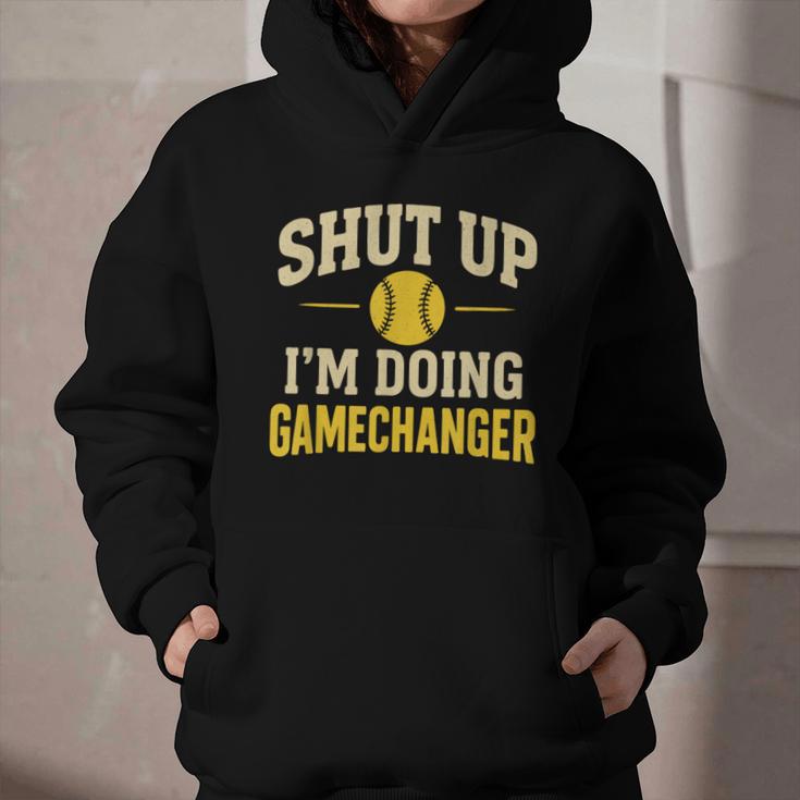 Shut Up I'm Doing Gamechanger Baseball Softball Cheer Graphic Youth Hoodie Shut Up I'm Doing Gamechanger Baseball Softball Cheer Graphic Youth Hoodie