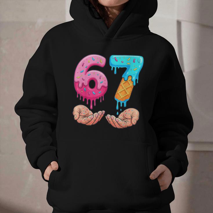Six Seven 6-7 Baseball Ice Cream Drip 67 Meme Hands Graphic Youth Hoodie Six Seven 6-7 Baseball Ice Cream Drip 67 Meme Hands Graphic Youth Hoodie