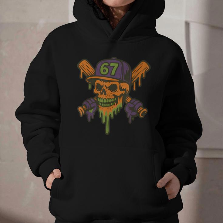 Six Seven 6 7 Baseball Skull Drip Halloween Horror Sports Graphic Youth Hoodie Six Seven 6 7 Baseball Skull Drip Halloween Horror Sports Graphic Youth Hoodie