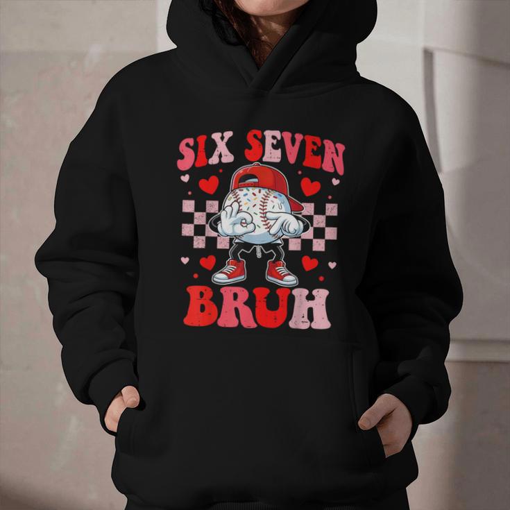 Six Seven 67 Bruh 6 7 Meme Baseball Ice Cream Drip Valentine Graphic Youth Hoodie