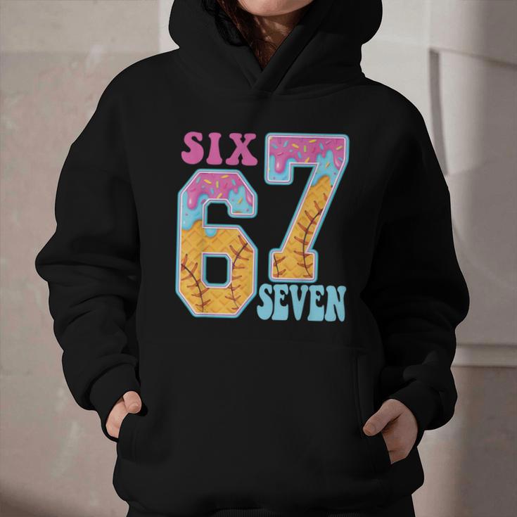 Six Seven Drip Baseball Player Number 67 Or 67th Birthday Graphic Youth Hoodie