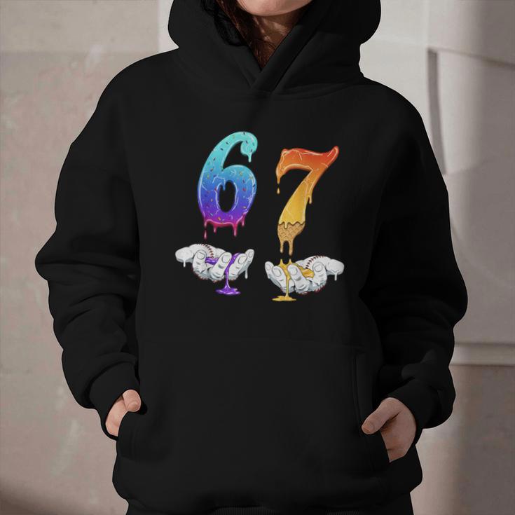 Six Seven Ice Cream Drip Cool Meme 67 Number Baseball Graphic Youth Hoodie Six Seven Ice Cream Drip Cool Meme 67 Number Baseball Graphic Youth Hoodie