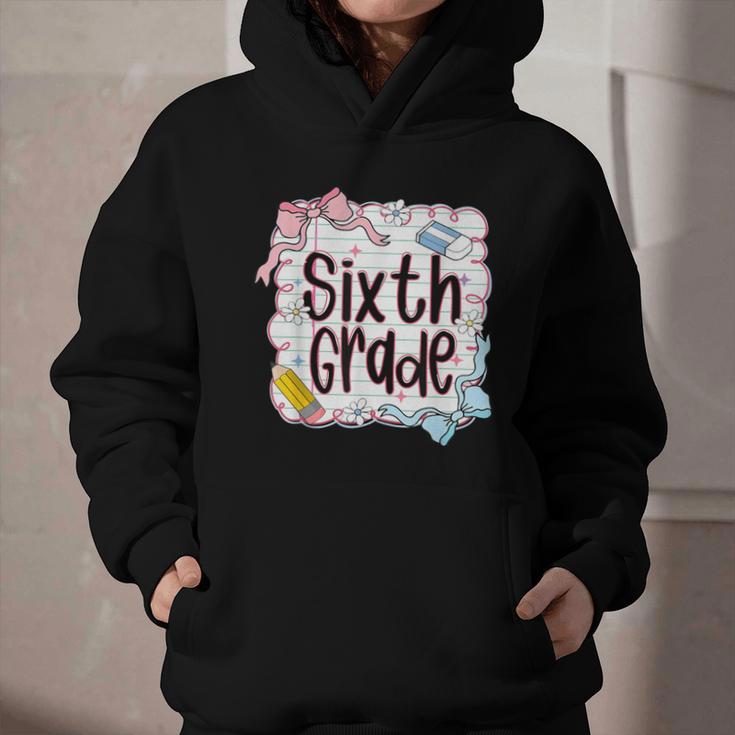 Sixth Grade Back To School For Girls Pink Notebook Graphic Youth Hoodie Sixth Grade Back To School For Girls Pink Notebook Graphic Youth Hoodie