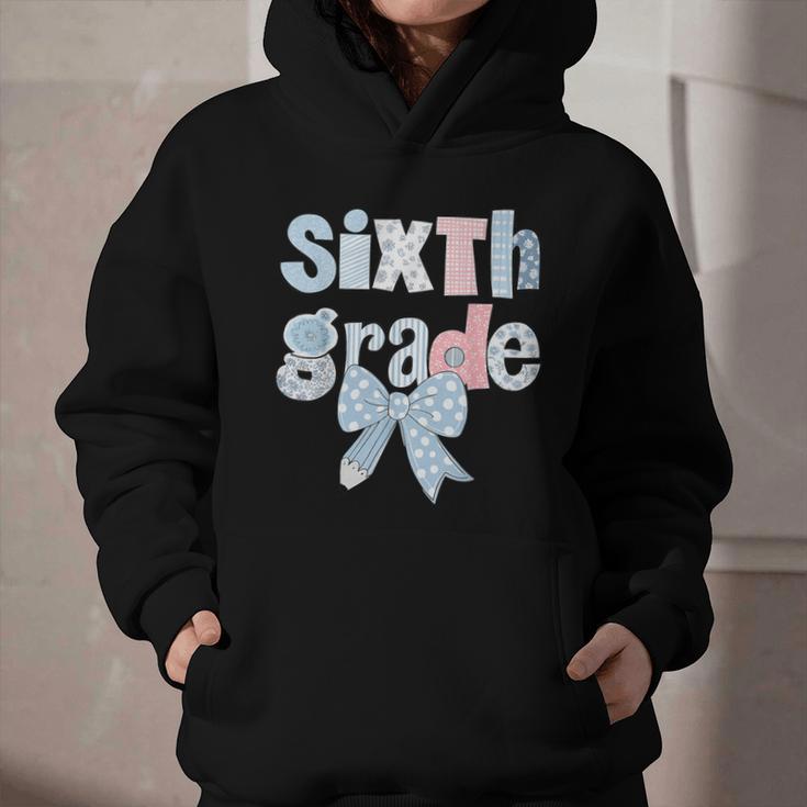 Sixth Grade Coquette Bow Pencil First Day Back To School Graphic Youth Hoodie Sixth Grade Coquette Bow Pencil First Day Back To School Graphic Youth Hoodie