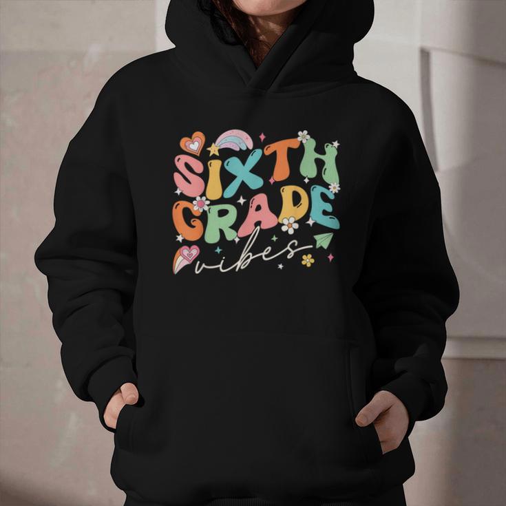Sixth Grade Vibes 6th Grade Team Groovy Back To School Graphic Youth Hoodie Sixth Grade Vibes 6th Grade Team Groovy Back To School Graphic Youth Hoodie
