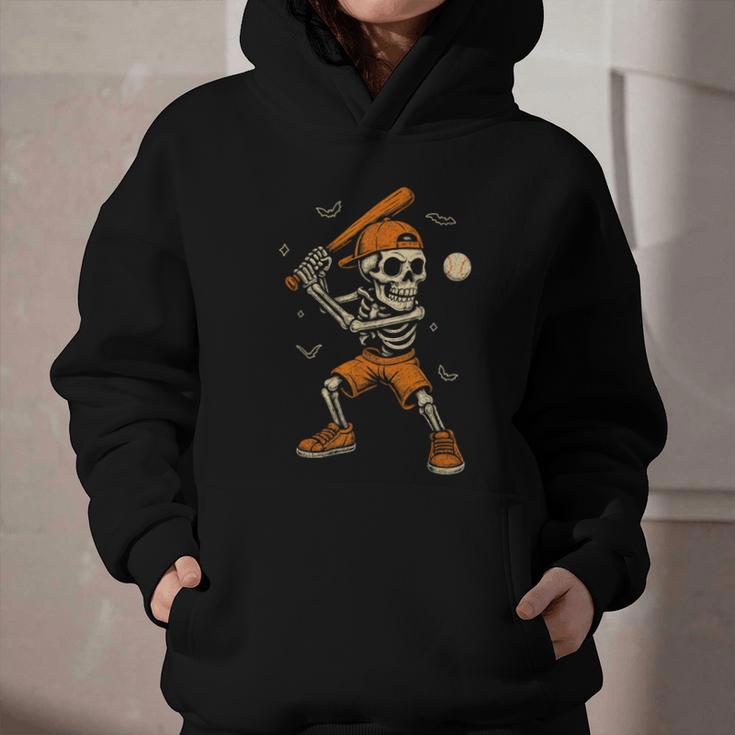 Skeleton Baseball Player Costume Halloween Men Boys Graphic Youth Hoodie