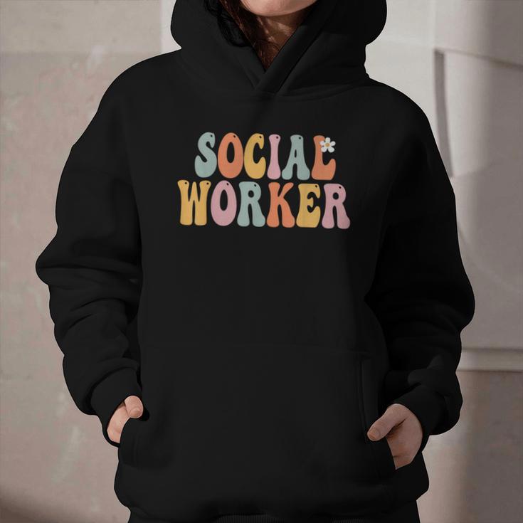 Social Worker Groovy Women Appreciation Day Back To School Graphic Youth Hoodie