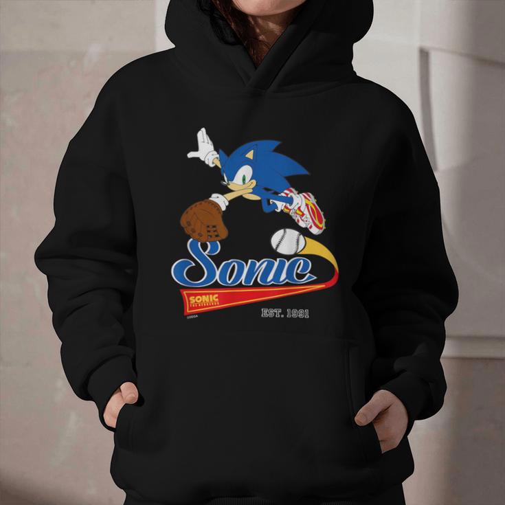 Sonic The Hedgehog Sonic Baseball Est 1991 Graphic Youth Hoodie Sonic The Hedgehog Sonic Baseball Est 1991 Graphic Youth Hoodie