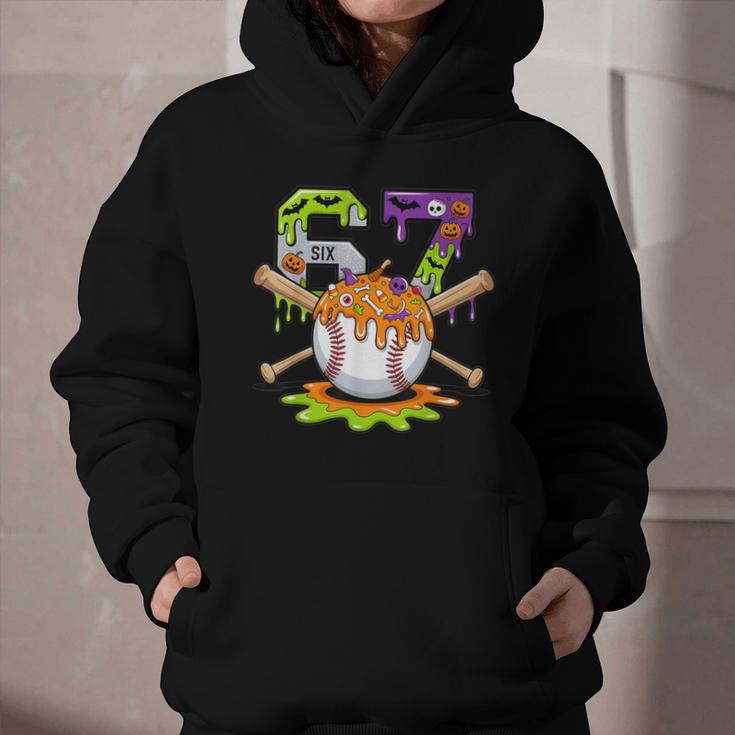 Spooky Halloween Baseball Ice Cream Dripping Six Seven 6 7 Graphic Youth Hoodie Spooky Halloween Baseball Ice Cream Dripping Six Seven 6 7 Graphic Youth Hoodie
