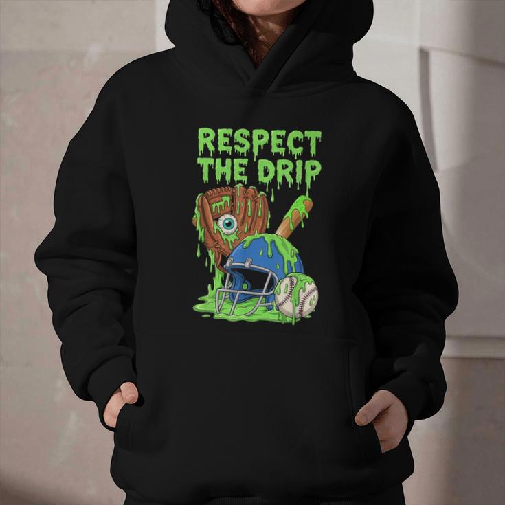 Spooky Zombie Respect The Drip Baseball Halloween Graphic Youth Hoodie Spooky Zombie Respect The Drip Baseball Halloween Graphic Youth Hoodie