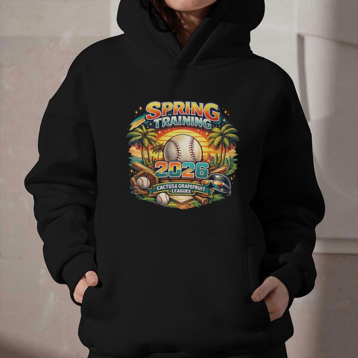 Spring Training 2026 Retro Baseball Palm Cactus Graphic Youth Hoodie