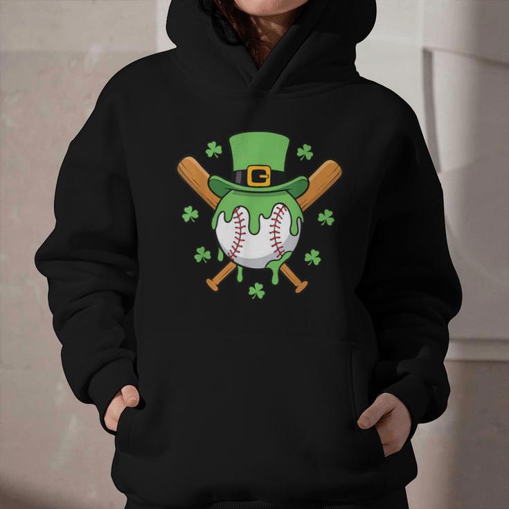 St Patricks Day Baseball Drip Ice Cream Baseball Home Plate Graphic Youth Hoodie