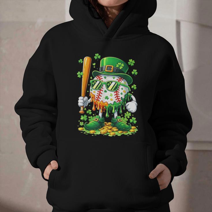 St Patricks Day Baseball Ice Cream Baseball Player Cartoon Graphic Youth Hoodie