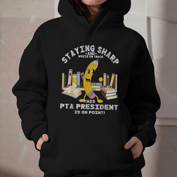 Stay Sharp PTA President Back To School Pencil Graphic Youth Hoodie
