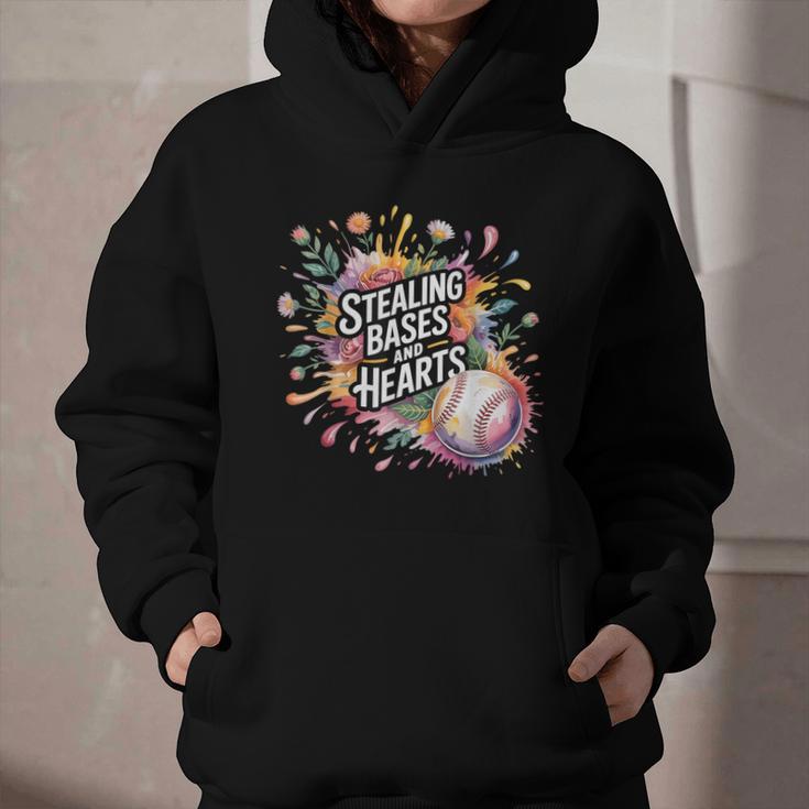 Stealing Bases And Hearts Baseball Puns Sports Graphic Youth Hoodie Stealing Bases And Hearts Baseball Puns Sports Graphic Youth Hoodie