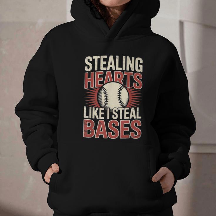 Stealing Hearts Like I Steal Bases Baseball Valentine Retro Graphic Youth Hoodie Stealing Hearts Like I Steal Bases Baseball Valentine Retro Graphic Youth Hoodie