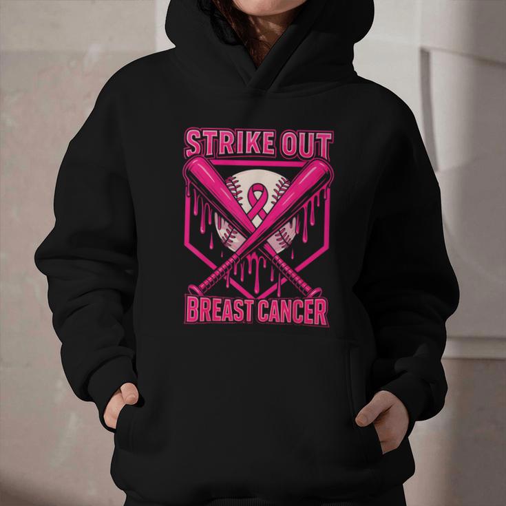Strike Out Breast Cancer Baseball Ice Cream Drip Graphic Youth Hoodie Strike Out Breast Cancer Baseball Ice Cream Drip Graphic Youth Hoodie