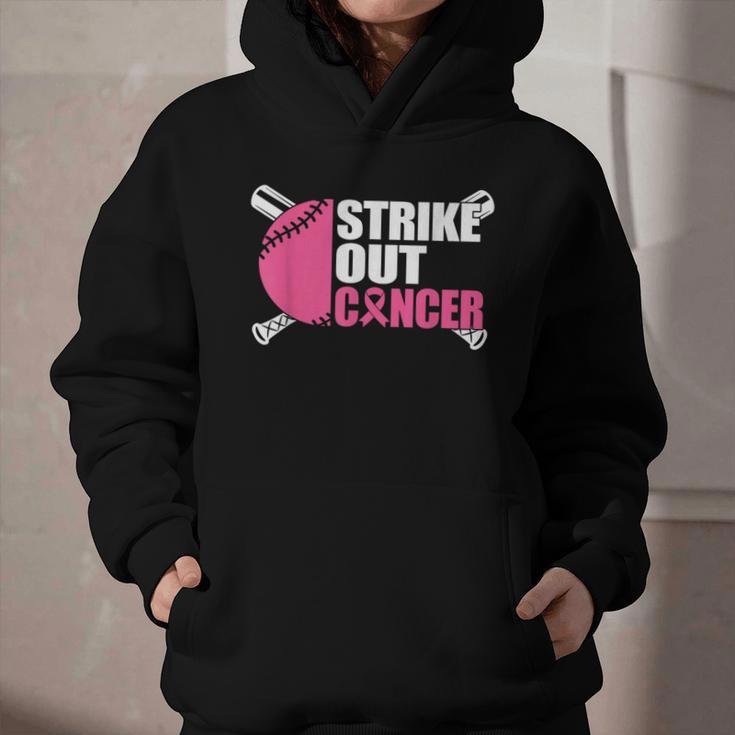 Strike Out Cancer Breast Cancer Awareness Baseball Warrior Graphic Youth Hoodie Strike Out Cancer Breast Cancer Awareness Baseball Warrior Graphic Youth Hoodie