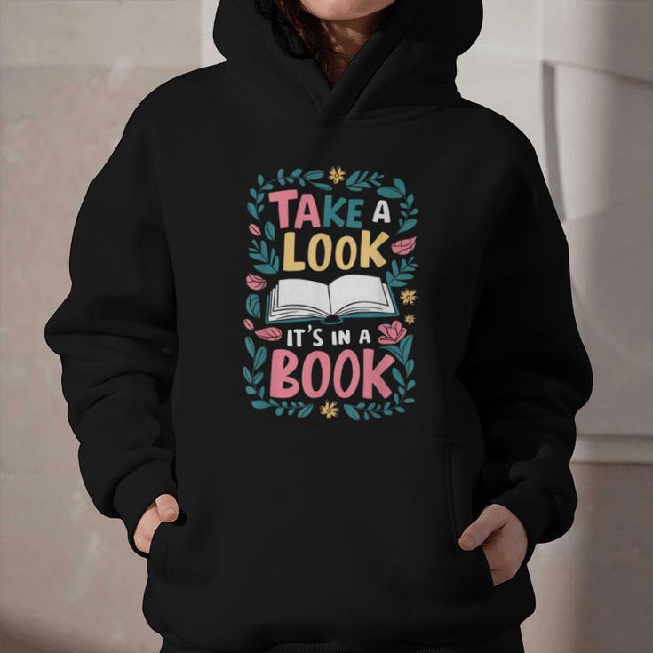 Student Take a Look It's In a Book Back To School Graphic Graphic Youth Hoodie