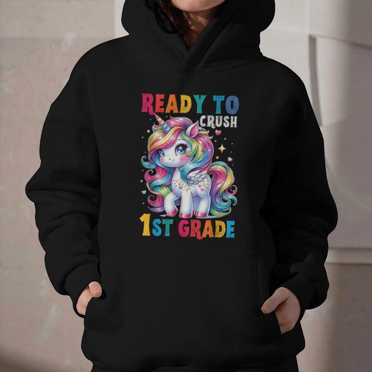 Student Unicorn Ready Back To School Crush 1st Grade Girls Graphic Youth Hoodie Student Unicorn Ready Back To School Crush 1st Grade Girls Graphic Youth Hoodie